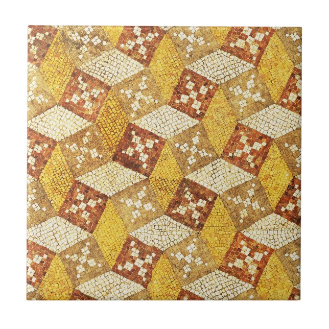 Amarelo Marrom-mosaico antigo romano (Frente)