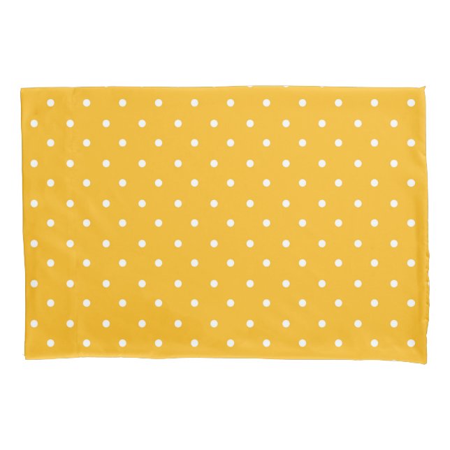 Amarelo mostarda com bolinhas brancas padrão Trave (Frente-Esquerda)