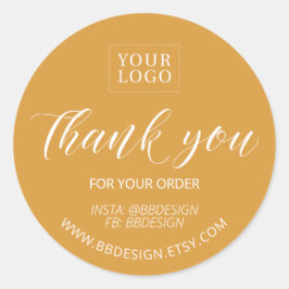 Amarelo | Pequena empresa Obrigado pelo adesivo