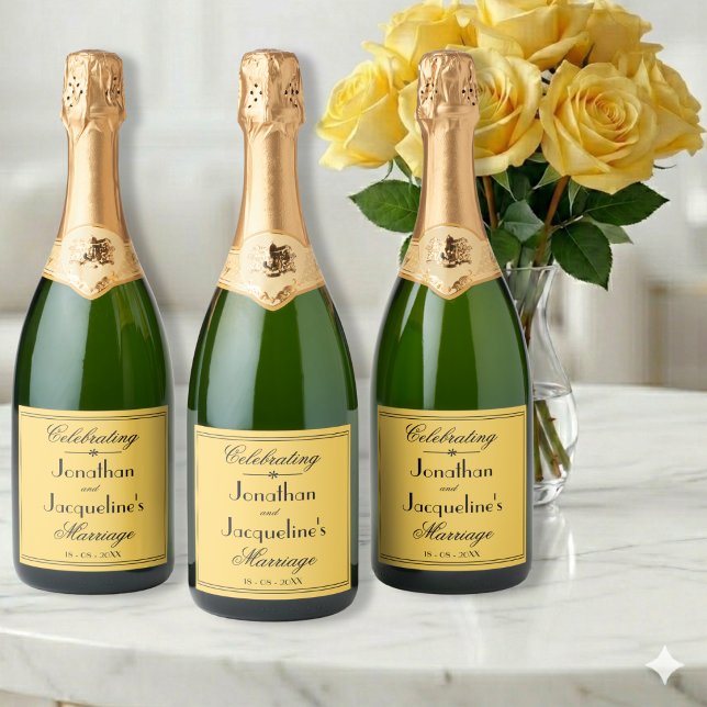 Amarelo Quente Casamento Simples Elegante  Letra P (Ready for a celebration? Bright, joyful and warmly elegant.)