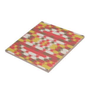 amarelo salmão e geométrico branco