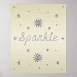Amarelo Sparkle com Poster de brilho prateado