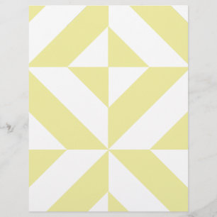 Amarelo Suave Arte Deco Geométrica