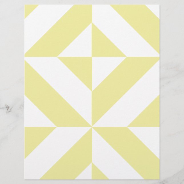 Amarelo Suave Arte Deco Geométrica (Frente)