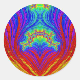 Amarelo Vermelho Azul Verde ~ Adesivo redondo clás