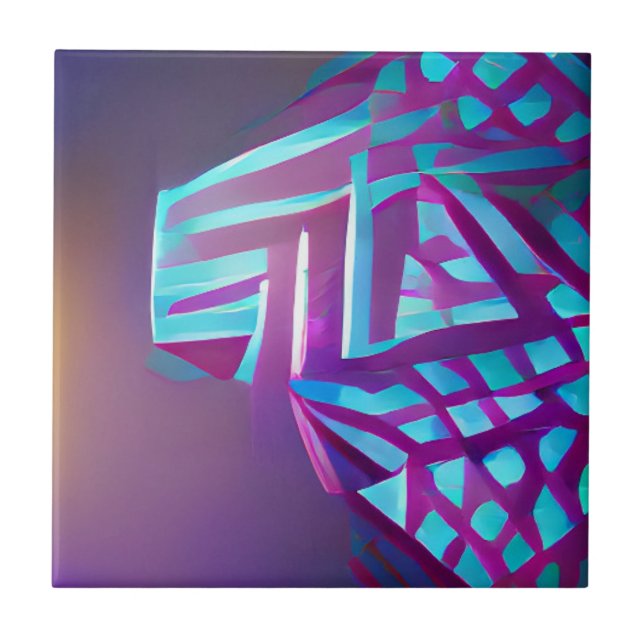 Amarino abstrato de lavanda roxo geométrico (Frente)