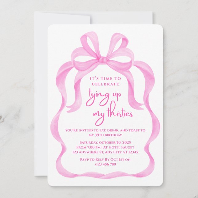Amarrar O Convite De Aniversário Dos Meus Trinta A (Frente)
