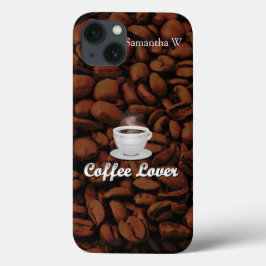 Amassado de café, taça branca/feijão castanho