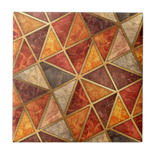 Âmbar Derretido e Geométrico Carmesim - Mosaico de