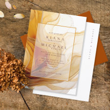 Amber Brandy Abstrato Ink Wedding ID1089