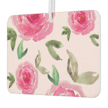Ambientador de padrão floral peônias aquarela
