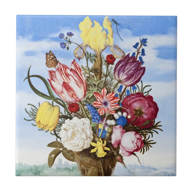Ambrosius Bosschaert Buquê de Flores numa Margem (Frente)