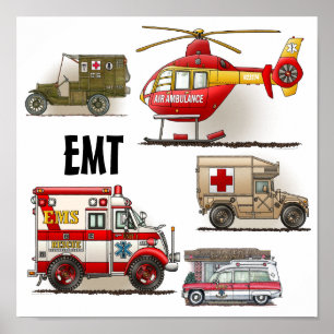 Ambulância de veículos EMT Poster