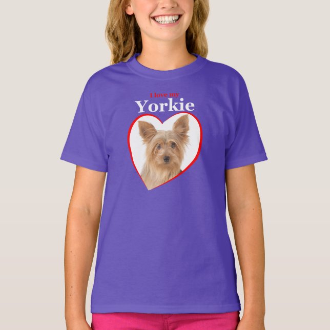 Ame a minha camiseta Yorkie (Frente)
