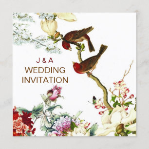 Ame Aves e Convites de casamento Floreantes ©