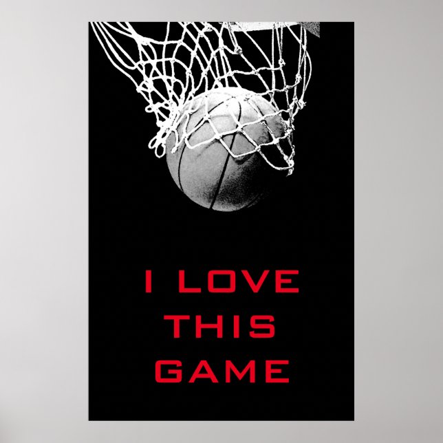 Ame Este Jogo Alcançar o Poster de Basquete (Frente)