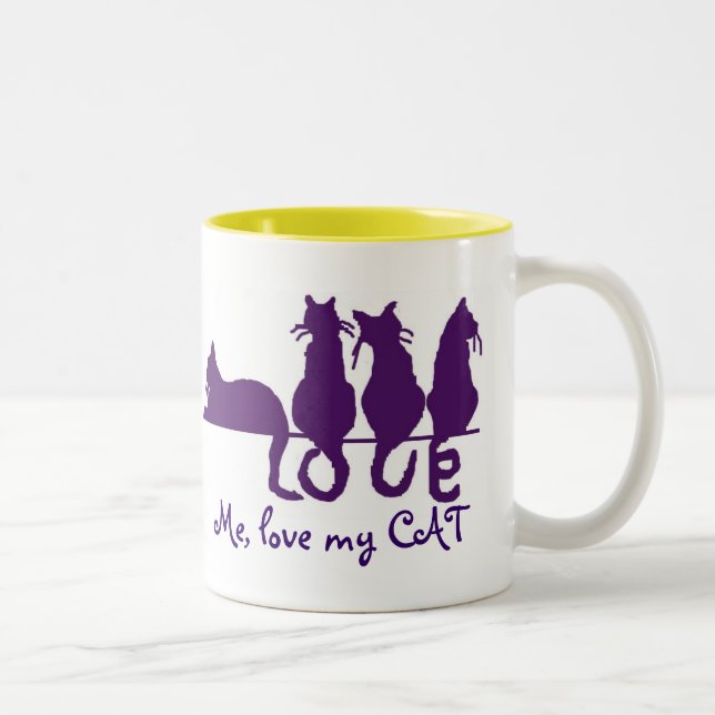 Ame-me, ame-o minha caneca do gato 15oz (Direita)