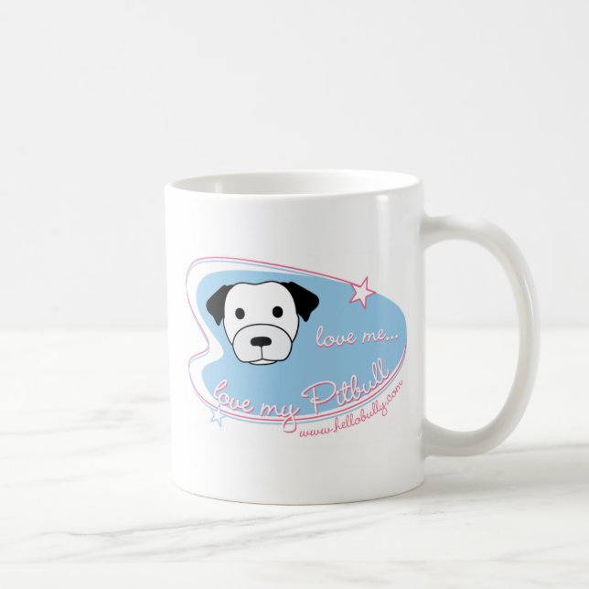 Ame-me… amor meu Pitbull! Caneca de café (Direita)