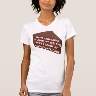 Ame-me como camisetas engraçadas do bolo de