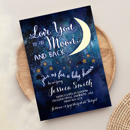 Ame-o ao Convite para Chás de fraldas Moon & Back