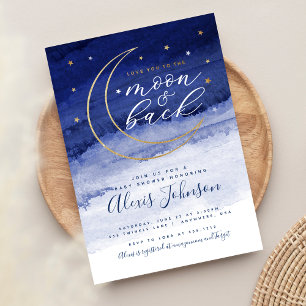 Ame-o ao Convite para Chás de fraldas Moon & Back