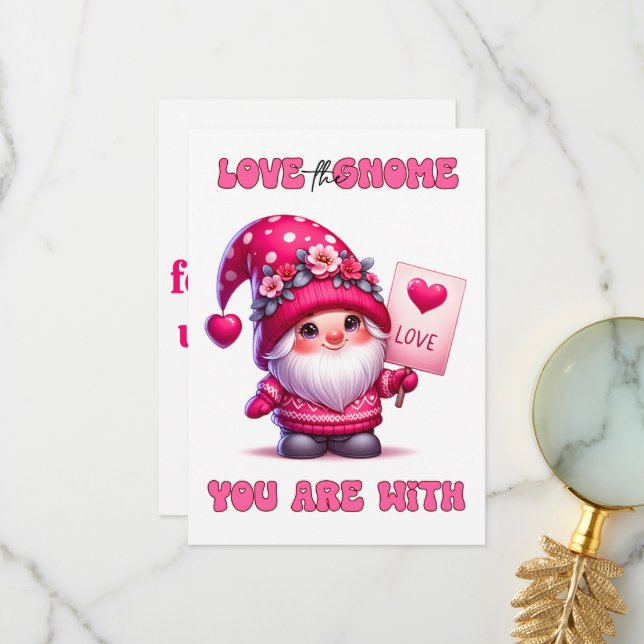 Ame O Gnomo Que Você Está Com - Cartão De Dia de o (Frente/Verso In Situ)