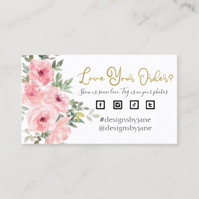 Ame seu pedido Cartão de Inserção para Pequenas Em (Frente)