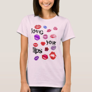 Ame sua camisa de beijo de lábios