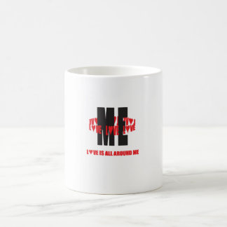 "Ame tudo em torno de mim" caneca - letras