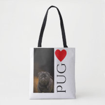 Ame um bolsa preto do Pug