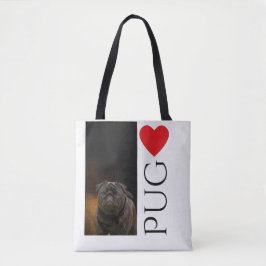 Ame um bolsa preto do Pug