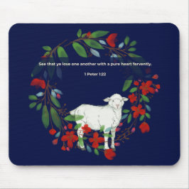 Ame Uns aos Outros | Mousepad de Cordeiro e Floral
