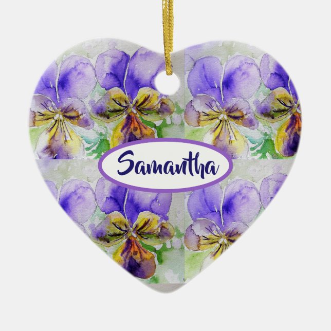 Ame Você Meninas Personalizadas Nome Ornamento Flo (Frente)