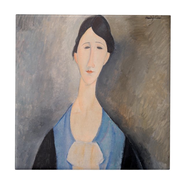 Amedeo Modigliani - Jovem Mulher de Azul (Frente)