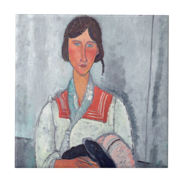Amedeo Modigliani - Mulher cigana com bebê (Frente)