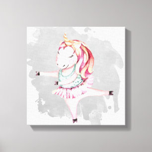 Amelia, a Impressão de Canvas de Ballerina Unicorn