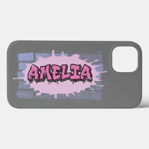 AMÉLIA Seu Nome Meninas Rosa Grafite Pink Hip Hop