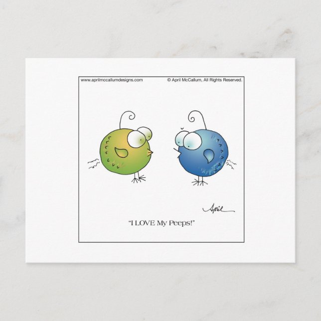 AMEM OS MEUS PEEPES! Cartão postal de April McCall (Frente)