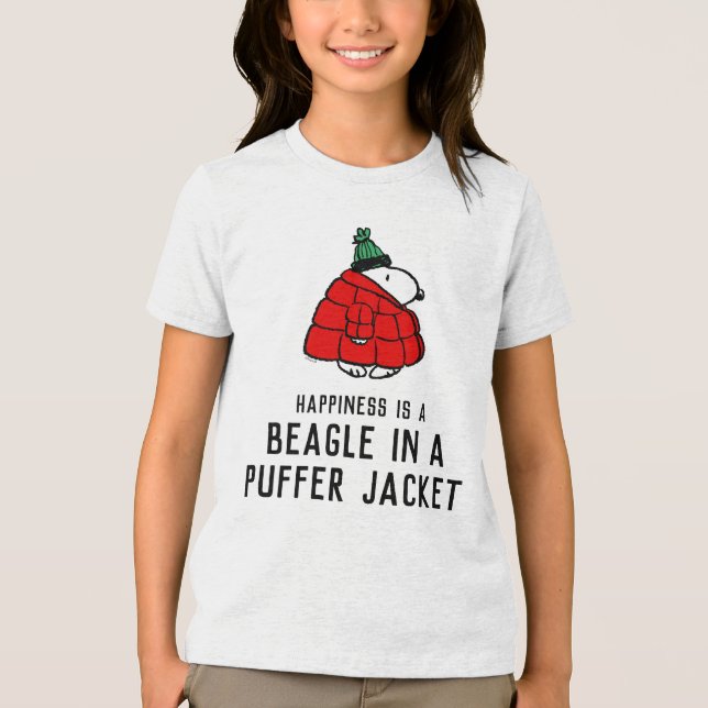 Amendoins | Jaqueta Snoopy Red Puffer (Frente)