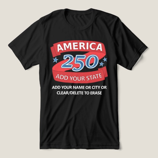 America 250 Add State Patriotic Apparel For Dark (Design frontal)