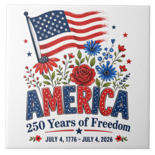 América 250 Anos de Liberdade Bandeira Floral