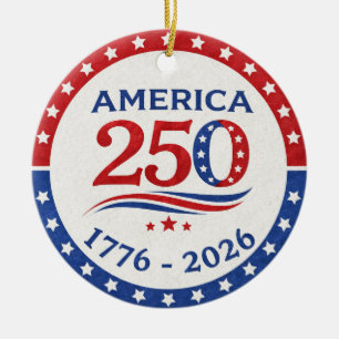 América 250 Enfeite 1776–2026 Lembrança Patriótica