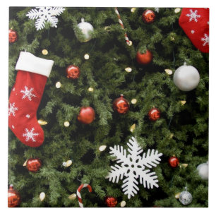 America do Norte. Decorações do Natal na árvore