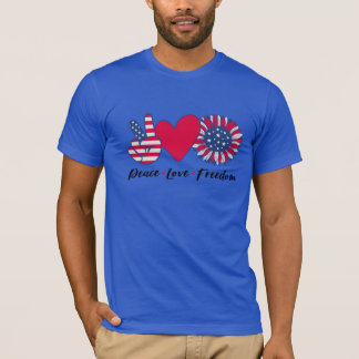 América. Paz. Amor. Liberdade. Camiseta