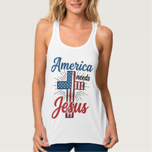 America Precisa de Jesus Camisa Patriótica da Cruz