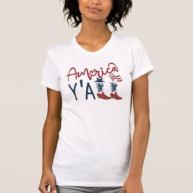 América Y'all Camiseta feminina (Frente)