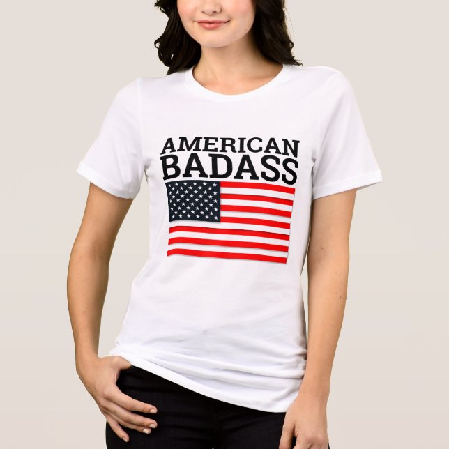 AMERICAN BADASS PATRIOTIC T-Shirts (Frente)