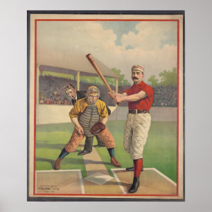 American Baseball, Vintage 1895 - Impressão de Ar