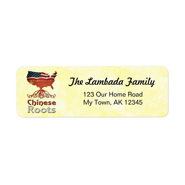 American Chinese Roots trata de etiquetas (Frente)