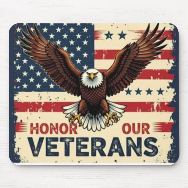 American Eagle Honor Our Veterans Mousepad (Frente)